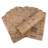 Hejo Yağ önleyici kağıt, 100 adet periyodik gıda kağıdı | Retro tarzı antika gazete, hamburger için gıda paketleme kağıdı, sandviç, patates kızartması, pizza et