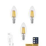 Heka 3 Renkli Led Filament Rustik Ampul 6w E14 C35 Erd-260 3'lü
