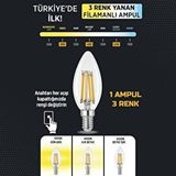 Heka 3 Renkli Led Filament Rustik Ampul 6w E14 C35