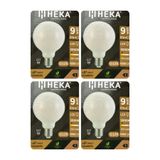Heka 9W (67W) 3000K Sarı Işık E27 Duylu Led Glop G125 Ampul, 4 Adet