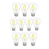 Heka A60 6 Watt 10 Adet E27 Şeffaf Cam Sarı Işık (3000k) Led Fılament Rustik Ampul
