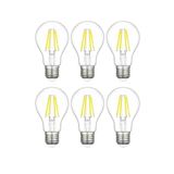 Heka A60 6 Watt 6 Adet E27 Şeffaf Cam Beyaz Işık (6500k) Led Fılament Rustik Ampul