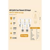Heka A60 Şeffaf Cam Filament LED Ampul 10W E27 3000K Gün Işığı ERD-313 - 5'li