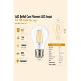 Heka A60 Şeffaf Cam Filament LED Ampul 7W E27 3000K Gün Işığı ERD-310