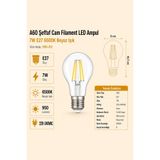 Heka A60 Şeffaf Cam Filament LED Ampul 7W E27 6500K Beyaz Işık ERD-312