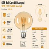 Heka G95 Bal Cam LED Ampul 10W E27 2500K Sarı Işık ERD-316 - Tekli