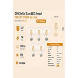 Heka G95 Şeffaf Cam LED Ampul 7W E27 2700K Sarı Işık ERD-322 - 5'li