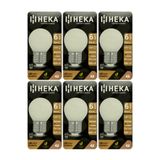 Heka LED Ampul, 6W (48W), 3000K Sarı Işık, E27 Duylu, G45, 6 Adet Set