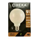Heka LED Ampul, 9W (67W), 3000K Sarı Işık, E27 Duy, G95 Glop