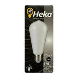 Heka LED ST64 Filament Ampul, 6W (46W), E27 Duylu, 3000K Sarı Işık