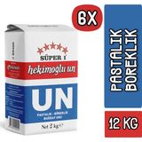 Hekimoğlu Un 2 kg Pastalık - Böreklik Buğday x 6 Adet - 12 kg