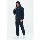 Hektor Lacivert Kapüşonlu Polar Erkek Eşofman Takım - 85227