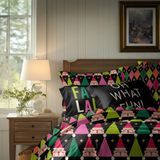 Helen George Fa La La Nevresim Takımı Çift Kişilik - Yılbaşı Temalı – Şık Ambalajlı, Hediyeye Uygun - Renkli - 200 x 220 cm