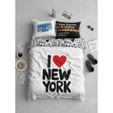 Helen George I Love New York Çift Kişilik Nevresim Takımı Pamuk Polyester 4 Parça - Beyaz - 200 x 220 cm