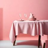 Helen George Klasik Dikdörtgen Masa Örtüsü 140x200 Cm Pembe