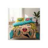 Helen George Oops 4 Parça Nevresim Takımı Pamuk Polyester | Pop Art Desenli Çift Kişilik Nevresim Seti