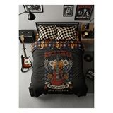 Helen George Rock Forever Çift Kişilik Nevresim Takımı Pamuk Polyester 4 Parça Siyah