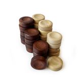 Helena Wood Art El Yapımı Şimşir Mini Tavla Pulu 17mm, 30 Adet Set (15 Açık + 15 Koyu)