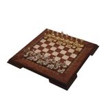 Helena Wood Art Flat Ayaklı Satranç Takımı / Metal Figürlü - Gül