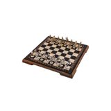 Helena Wood Art Flat Ayaklı Siyah Satranç Takımı | Metal Figürlü