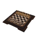 Helena Wood Art Flat Ayaklı Siyah Satranç Takımı | Metal Figürlü