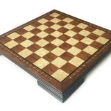 Helena Wood Art Kızıl El Yapımı Ahşap Satranç Tablası