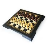Helena Wood Art Masif Ahşap Koyu Dama Takımı 42 Cm Kahve-50mm