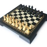 Helena Wood Art Masif Ahşap Koyu Satranç Seti 42 cm