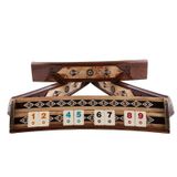 Helena Wood Art Mazel Mozaikli Oval Masif Okey Takımı