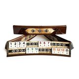 Helena Wood Art Mozaikli Oval Masif Okey Takımı Mazel, 106 Taş, 4 Kılıf, Deri Çanta