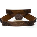 Helena Wood Art Otantik Motifli Ahşap Oval Okey Takımı