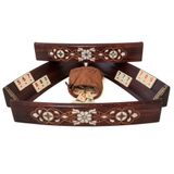 Helena Wood Art PAPATYA DESEN SEDEF KAKMALI OVAL OKEY TAKIMI