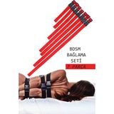 Heleni Ayarlanabilir 7’li Fantazi Bağlama Seti – Bdsm Oyunları ve Yatak Odası Esaret Aksesuarı - Kırmızı