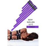 Heleni Ayarlanabilir 7’li Fantazi Bağlama Seti – Bdsm Oyunları ve Yatak Odası Esaret Aksesuarı - Mor