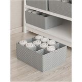 Helen's Home 12 Bölmeli Kutu Çocuk Odası Dolap Çekmece Içi Çamaşır Çorap Düzenleyici Petek Akordiyon Organizer - 02 - Gri - 1 Adet - 30 x 25 x 11