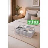 Helen's Home 2'li Set 12 Bölmeli Kutu Organizer Çocuk Odası Dolap Çekmece Içi Çamaşır Çorap Düzenleyici