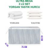Helen's Home 3'lü Set Ultra Mega Sandık Tipi Hurç En Büyük Boy Yorgan Yastık Hurcu