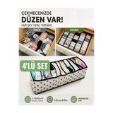 Helen's Home 4'lü Set 11 Gözlü Çekmece İçi Akordiyon Düzenleyici Çorap İç Çamaşırı Organizeri M 40x16x12 cm