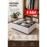 Helen's Home 4'lü Set 12 Bölmeli Kutu Organizer Çocuk Odası Dolap Çekmece Içi Çamaşır Çorap Düzenleyici