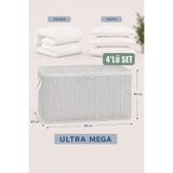 Helen's Home 4'lü Set Ultra Mega Sandık Tipi Yorgan Yastık Hurcu En Büyük Boy Bohça Hurcu 80x60x40 cm
