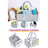 Helen's Home Taşınabilir Bebek Çantası Bebek Bakım Bezi Eşya Düzenleyici Çanta - Gri