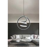 Helezon Modern Tekli Sarkıt LED Avize Antre - 2 - Siyah