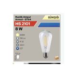 Helios 8W Rustik Ampul Armut, Günışığı (HS 2101)