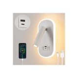 Helios Dekoratif Yatak Başı Okuma Lambası 15 Watt Gün Işığı Çift Kademeli Usb ve Type-C Giriş