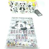 Helis Hediyelik Kırtasiye Seti A5 Boy Simli/sulu Şeffaf Panda Temalı Defter + Şeffaf Kalemlik Set