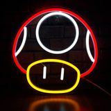 Heliwey Oyun Odası Dekoru için Oyun LED Neon Işık İşareti Süper Mantar NPC Duvar Dekoru Yatak Odası, Erkek Mağarası, Parti, Oyun Kulübü Neon Duvar Tabelaları (Kırmızı)