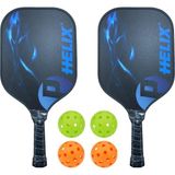 Helix Fiber Fpb-2 Pickleball Seti Dayanıklı Fiberglas Raketler ve Toplar ile Taşıma Çantası