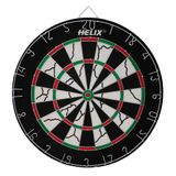 Helix Profesyonel Dart Tahtası, 18 İnç, Siyah-Beyaz-Kırmızı-Yeşil, Klasik Yuvarlak Tasarım, Turnuva Standartlarında