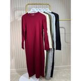 Hellie Triko Elbise - Standart - 12R-Bordo