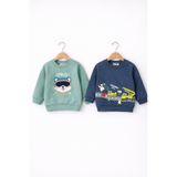 Hello Baby Erkek Bebek Pamuklu Sweatshirt – Desenli Model